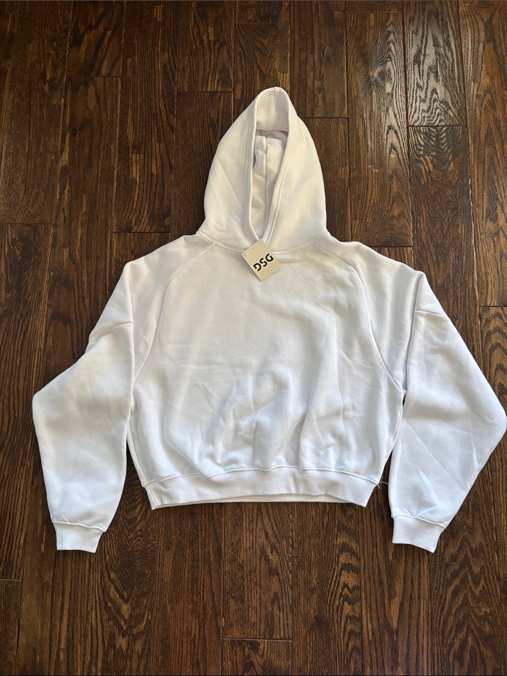 DSG White Cropped Hoodie Sweatshirt for Women
